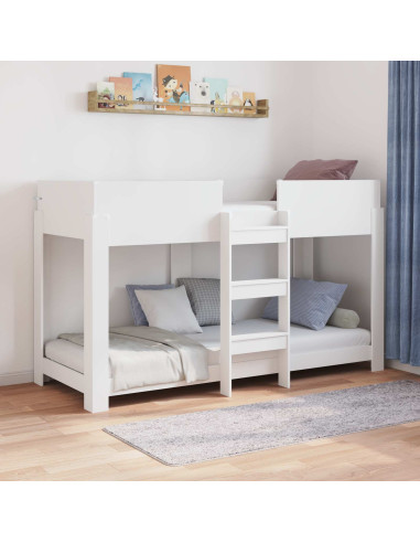 Letto a Castello per Bambini con materasso Bianco 75 x 190 cm