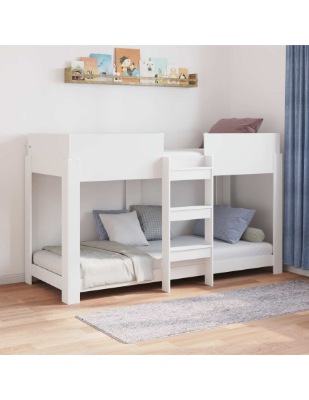 Letto a Castello per Bambini con materasso Bianco 75 x 190 cm
