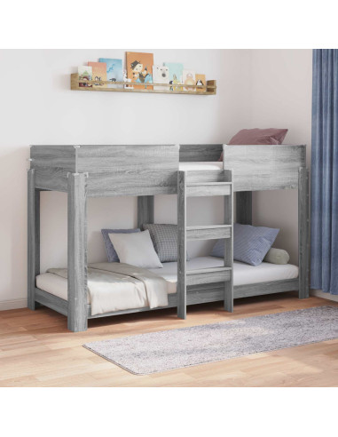 Letto a Castello per Bambini Grigio Sonoma 75 x 190 cm