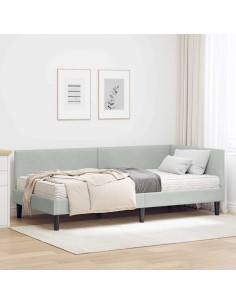 Struttura Letto Angolare con Materasso 2 pcs Grigio chiaro