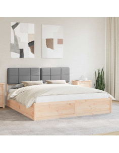Letto con Testiera Rivestita Grigio chiaro 180 x 200 cm