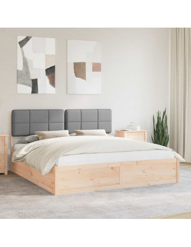 Letto con Testiera Rivestita Grigio chiaro 180 x 200 cm