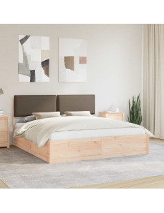 Letto con Testiera Rivestita Talpa 180 x 200 cm Pino massello