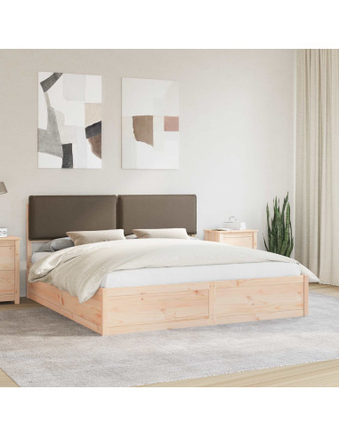 Letto con Testiera Rivestita Talpa 180 x 200 cm Pino massello