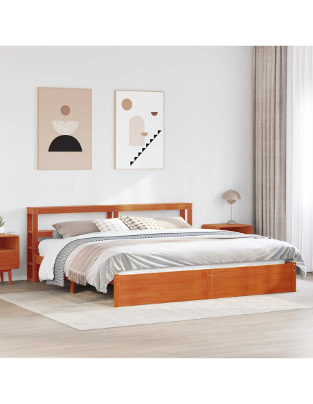 Struttura del letto con testiera Marrone cerato 180 x 200 cm