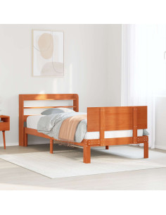 Struttura del letto 2 pcs Marrone cerato Legno di Pino Massello