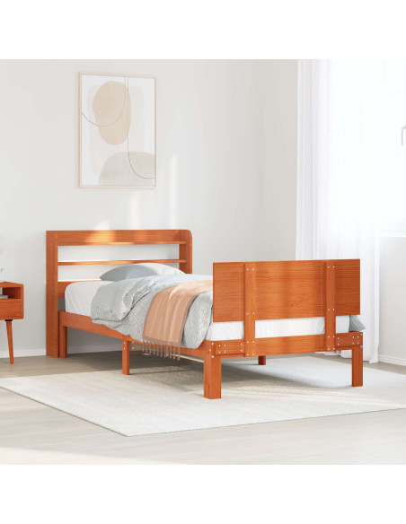 Struttura del letto 2 pcs Marrone cerato Legno di Pino Massello
