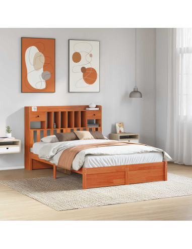 Libreria Struttura Letto 2 pcs Marrone cerato 200 x 140 cm