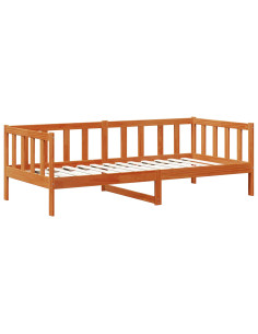 Daybed con testiera 3 pcs Marrone cerato Legno di Pino Massello