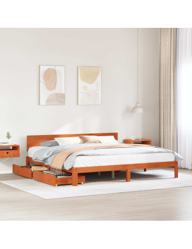 Struttura del letto con testiera Marrone cerato 180 x 200 cm