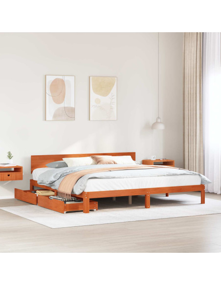 Struttura del letto con testiera Marrone cerato 180 x 200 cm