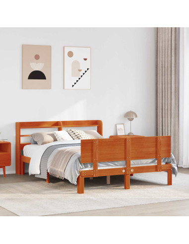 Struttura del letto 2 pcs Marrone cerato Legno di Pino Massello