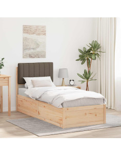Letto con Testiera Rivestita Talpa 75 x 190 cm Pino massello