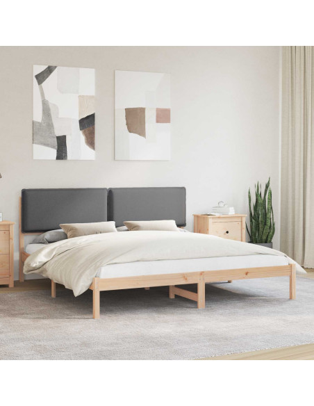 Letto con Testiera Rivestita Grigio scuro 180 x 200 cm