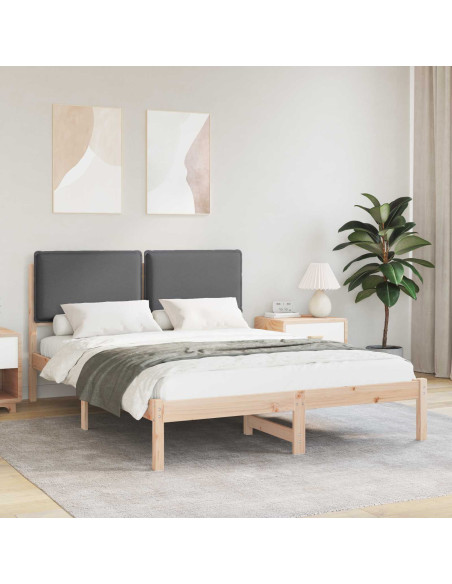 Letto con Testiera Rivestita Grigio scuro 150 x 200 cm