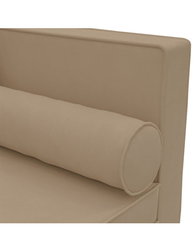 Sdraio con Cuscini e Capezzale Cappuccino in Similpelle