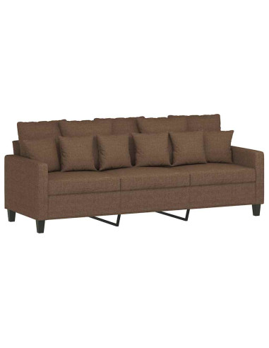 Divano a 3 Posti Marrone 180 cm in Tessuto