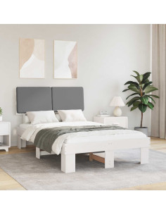 Letto con Testiera Rivestita Grigio chiaro 120 x 200 cm