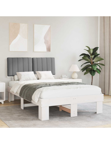 Letto con Testiera Rivestita Grigio chiaro 120 x 190 cm