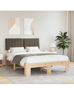 Letto con Testiera Rivestita Talpa 140 x 200 cm Pino massello