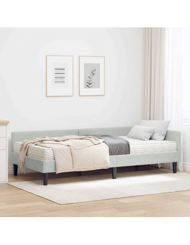 Struttura Letto Angolare con Materasso 2 pcs Grigio chiaro