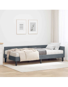 Struttura Letto Angolare con Materasso 2 pcs Grigio Velluto