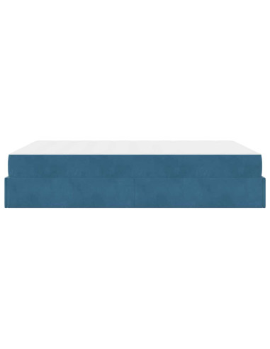 Struttura letto con materasso con materasso 2 pcs Blu Velluto