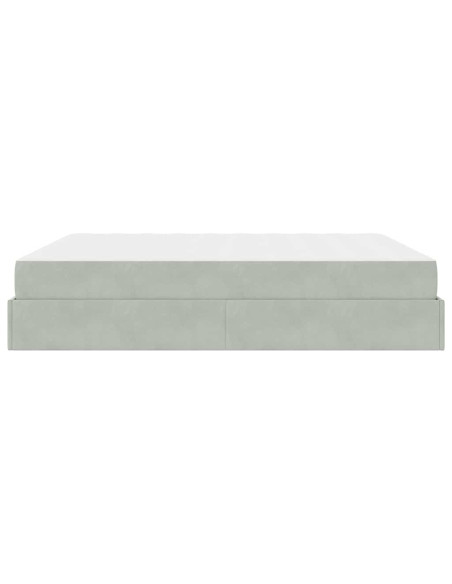 Struttura letto con materasso 2 pcs Grigio chiaro Velluto