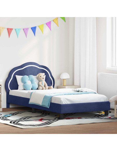 Struttura letto bambini con testata Blu Polizia 80 x 200 cm