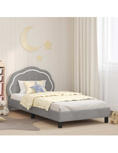 Struttura letto bambini con testata Grigio chiaro 90 x 190 cm