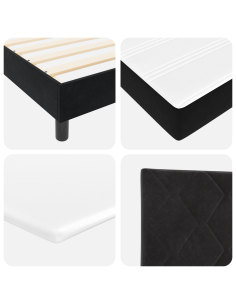 Letto a molle con materasso Nero 200 x 90 cm Poliestere