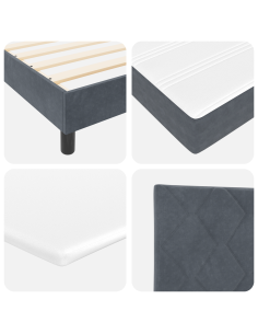 Letto a molle con testiera Grigio scuro 200 x 100 cm Poliestere