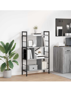 Libreria Grigio Sonoma 75 x 30 x 123,5 cm Legno multistrato