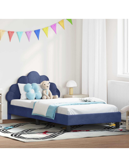 Struttura letto bambini con testata Blu Polizia 90 x 200 cm