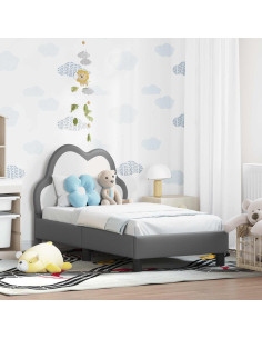 Struttura letto per bambini con testata Grigio chiaro PU
