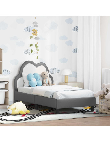Struttura letto per bambini con testata Grigio chiaro PU