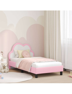 Struttura letto bambini con testata Rosa 80 x 160 cm PU