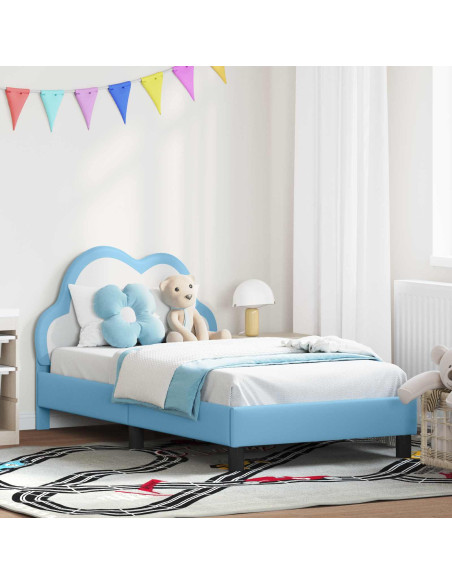Struttura letto bambini con testata Blu 80 x 160 cm PU