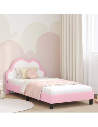 Struttura letto bambini con testata Rosa 80 x 200 cm PU