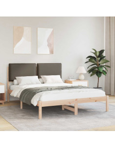 Letto con Testiera Rivestita Talpa 120 x 190 cm Pino massello