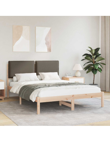 Letto con Testiera Rivestita Talpa 120 x 190 cm Pino massello