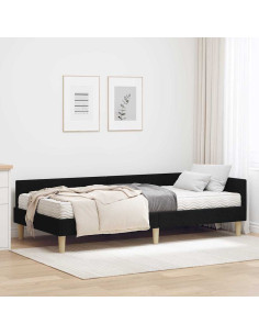 Struttura Letto Angolare con Materasso 2 pcs Verde Tessuto