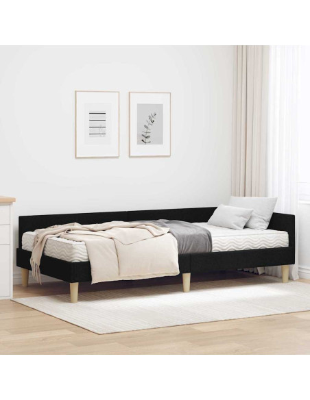 Struttura Letto Angolare con Materasso 2 pcs Verde Tessuto