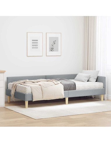 Struttura Letto Angolare con Materasso 2 pcs Grigio chiaro