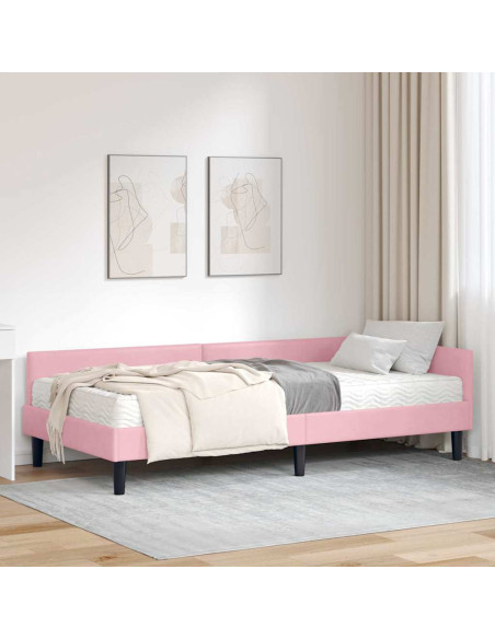 Struttura Letto Angolare con Materasso 2 pcs Grigio Velluto