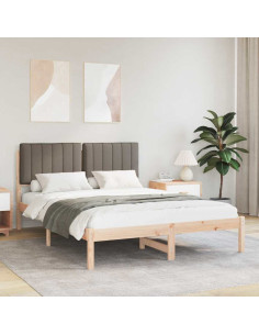Letto con Testiera Rivestita Talpa 135 x 190 cm Pino massello