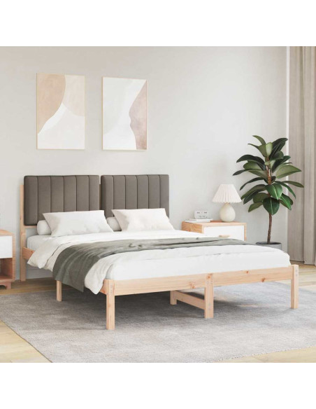 Letto con Testiera Rivestita Talpa 135 x 190 cm Pino massello