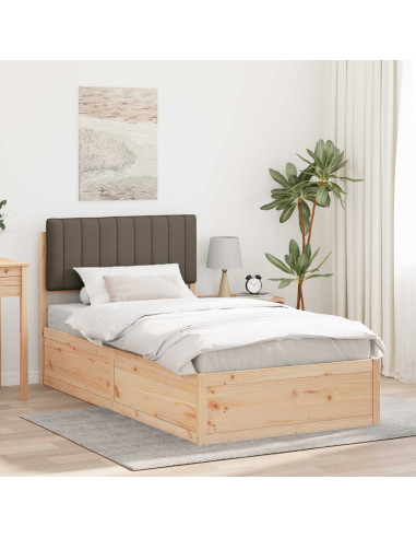 Letto con Testiera Rivestita Talpa 100 x 200 cm Pino massello
