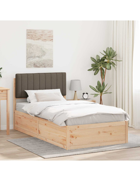 Letto con Testiera Rivestita Talpa 100 x 200 cm Pino massello