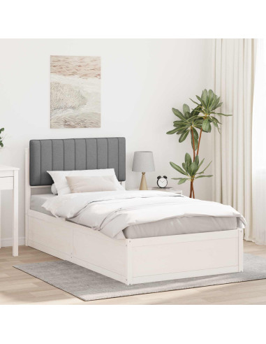 Letto con Testiera Rivestita Grigio chiaro 100 x 200 cm